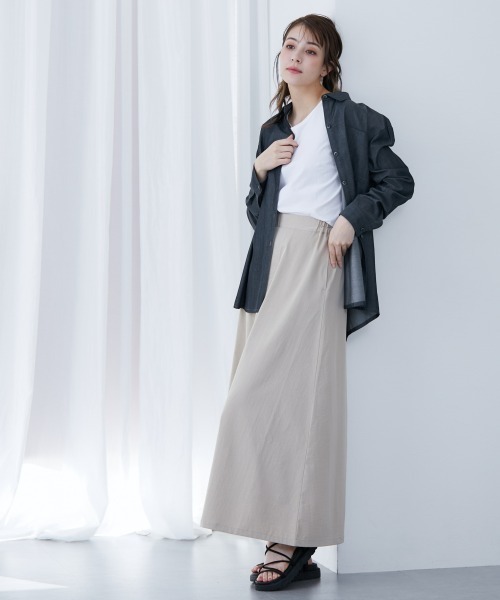 slattgir(スラットジール)の「高身長 綿混シャンブレーシャツ(トールサイズ)(シャツ/ブラウス・レディース・ブルー/ブラック・LL/3L/4L/5L/M/L)」の6枚目の写真