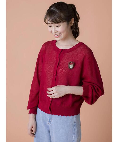 Samansa Mos2(サマンサ モスモス)の「【ゆべし×Samansa Mos2】ブローチ付2WAYニット(カーディガン/ボレロ・レディース・ベージュ/レッド/グレー/ブラック・F)」の17枚目の写真