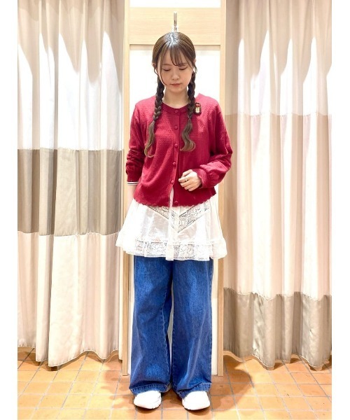 Samansa Mos2(サマンサ モスモス)の「【ゆべし×Samansa Mos2】ブローチ付2WAYニット(カーディガン/ボレロ・レディース・ベージュ/レッド/グレー/ブラック・F)」の22枚目の写真