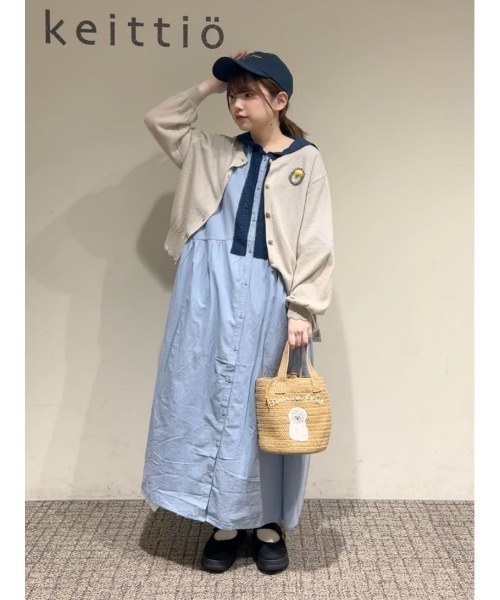 Samansa Mos2(サマンサ モスモス)の「【ゆべし×Samansa Mos2】ブローチ付2WAYニット(カーディガン/ボレロ・レディース・ベージュ/レッド/グレー/ブラック・F)」の19枚目の写真