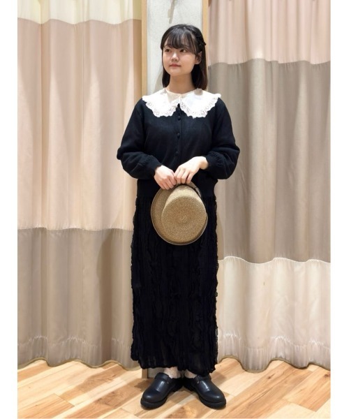 新品　サマンサモスモス　ブローチ付きニットカーディガン　ブラック セール】 【ゆべし×Samansa Mos2】ブローチ付2WAYニット（グレー