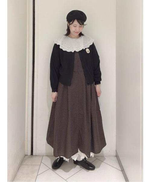 Samansa Mos2(サマンサ モスモス)の「【ゆべし×Samansa Mos2】ブローチ付2WAYニット(カーディガン/ボレロ・レディース・ベージュ/レッド/グレー/ブラック・F)」の15枚目の写真