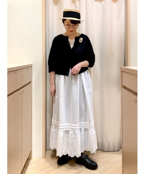 Samansa Mos2(サマンサ モスモス)の「【ゆべし×Samansa Mos2】ブローチ付2WAYニット(カーディガン/ボレロ・レディース・ベージュ/レッド/グレー/ブラック・F)」の16枚目の写真