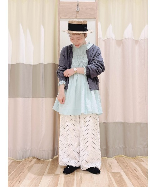 Samansa Mos2(サマンサ モスモス)の「【ゆべし×Samansa Mos2】ブローチ付2WAYニット(カーディガン/ボレロ・レディース・ベージュ/レッド/グレー/ブラック・F)」の5枚目の写真