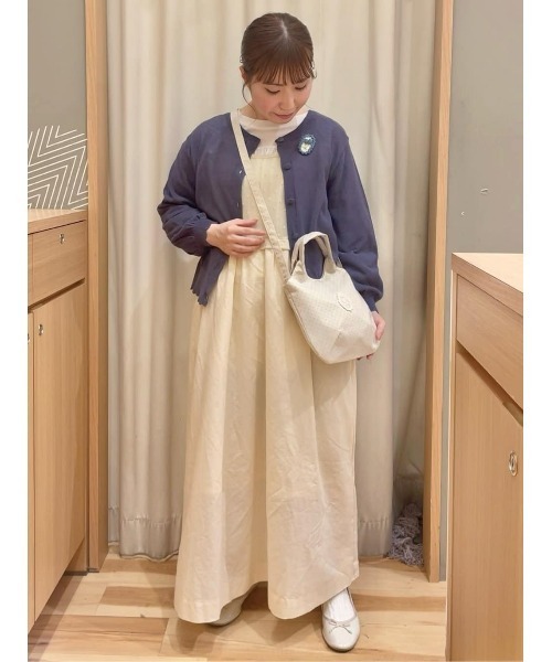 Samansa Mos2(サマンサ モスモス)の「【ゆべし×Samansa Mos2】ブローチ付2WAYニット(カーディガン/ボレロ・レディース・ベージュ/レッド/グレー/ブラック・F)」の6枚目の写真