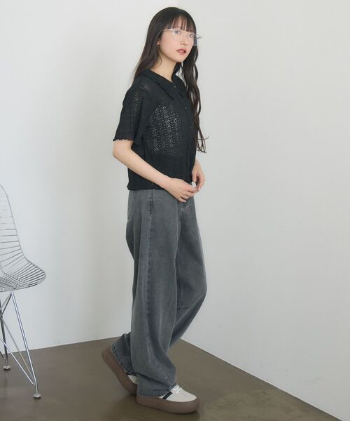 RETRO GIRL（レトロガール）の「【新色追加】バレルデニムPT（デニムパンツ・レディース・ライトブルー/ブラック/ダークブルー/ブルー・FREE）」の7枚目の写真