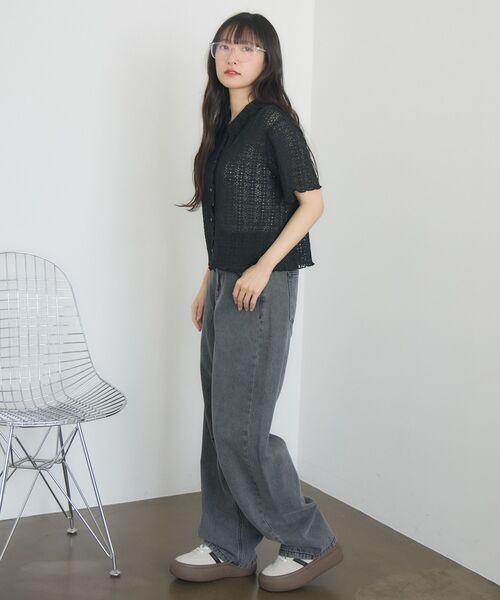 RETRO GIRL（レトロガール）の「【新色追加】バレルデニムPT（デニムパンツ・レディース・ライトブルー/ブラック/ダークブルー/ブルー・FREE）」の8枚目の写真