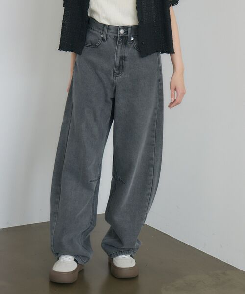 RETRO GIRL（レトロガール）の「【新色追加】バレルデニムPT（デニムパンツ・レディース・ライトブルー/ブラック/ダークブルー/ブルー・FREE）」の10枚目の写真