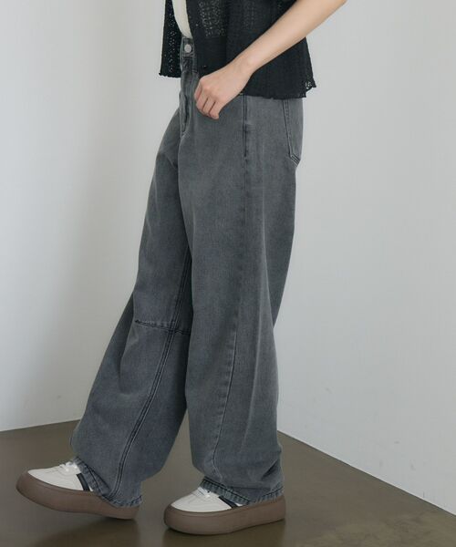 RETRO GIRL（レトロガール）の「【新色追加】バレルデニムPT（デニムパンツ・レディース・ライトブルー/ブラック/ダークブルー/ブルー・FREE）」の12枚目の写真