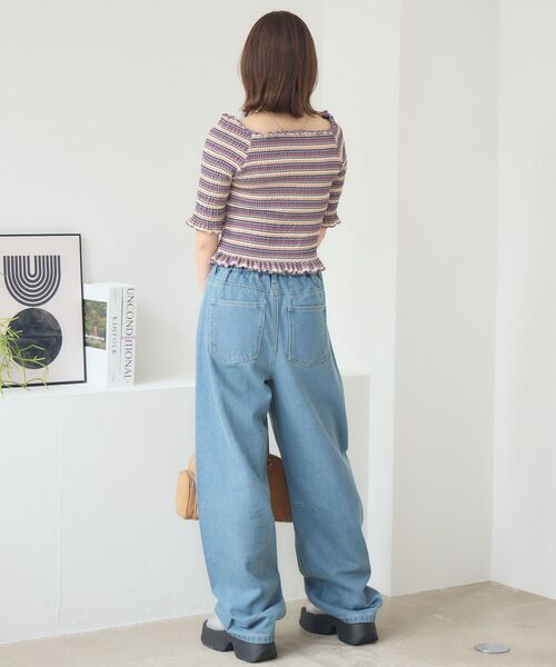 RETRO GIRL（レトロガール）の「【新色追加】バレルデニムPT（デニムパンツ・レディース・ライトブルー/ブラック/ダークブルー/ブルー・FREE）」の19枚目の写真