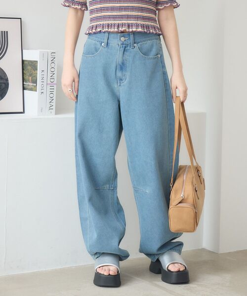 RETRO GIRL（レトロガール）の「【新色追加】バレルデニムPT（デニムパンツ・レディース・ライトブルー/ブラック/ダークブルー/ブルー・FREE）」の20枚目の写真