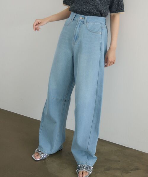 RETRO GIRL（レトロガール）の「【新色追加】バレルデニムPT（デニムパンツ・レディース・ライトブルー/ブラック/ダークブルー/ブルー・FREE）」の5枚目の写真