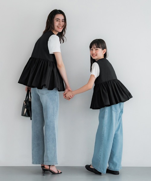 coca(coca)(コカ)の「Vネックギャザーベスト(ベスト・レディース・ブラック/アイボリー・M/L)」の14枚目の写真