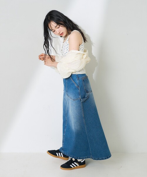 FREAK'S STORE(フリークスストア)の「花柄針抜きフライスヘンリータンクトップ(タンクトップ・レディース・オフホワイト/グレー/ネイビー・フリ-)」の6枚目の写真