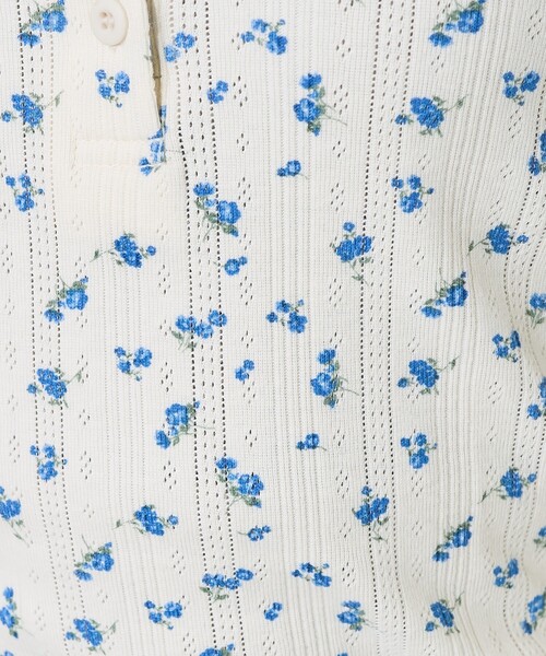 FREAK'S STORE(フリークスストア)の「花柄針抜きフライスヘンリータンクトップ(タンクトップ・レディース・オフホワイト/グレー/ネイビー・フリ-)」の10枚目の写真