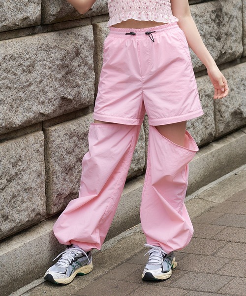 ✨美品✨　FR2 梅　カーゴパンツ　ジッパー　ベルト　ドローコード　ピンク ✨美品✨ FR2 梅 カーゴパンツ ジッパー ベルト ドローコード