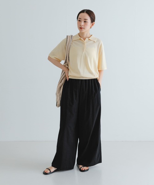 URBAN RESEARCH(アーバンリサーチ)の「コットンギャザーワイドパンツ(その他パンツ・レディース・ブラック/オフホワイト・FREE)」の8枚目の写真