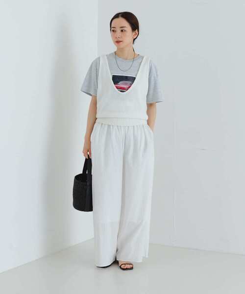 URBAN RESEARCH(アーバンリサーチ)の「コットンギャザーワイドパンツ(その他パンツ・レディース・ブラック/オフホワイト・FREE)」の15枚目の写真