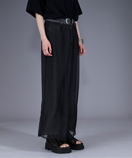Ellno Loset(エルノロゼット)の「シアードッキングワイドパンツ/SET UP対応(その他パンツ・メンズ・ブラック/グレー・SMALL/X-SMALL/LARGE/MEDIUM)」の20枚目の写真