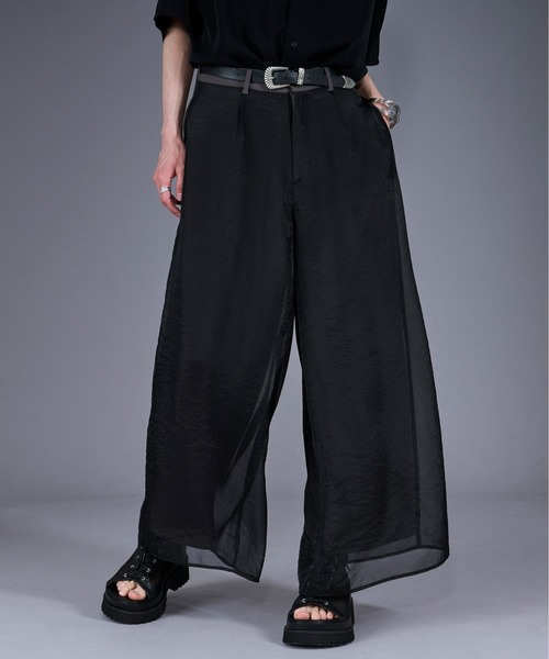 Ellno Loset(エルノロゼット)の「シアードッキングワイドパンツ/SET UP対応(その他パンツ・メンズ・ブラック/グレー・SMALL/X-SMALL/LARGE/MEDIUM)」の17枚目の写真