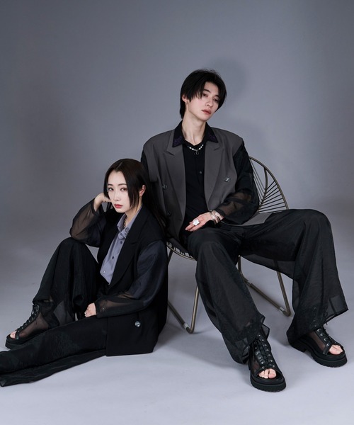 Ellno Loset(エルノロゼット)の「シアードッキングワイドパンツ/SET UP対応(その他パンツ・メンズ・ブラック/グレー・SMALL/X-SMALL/LARGE/MEDIUM)」の5枚目の写真