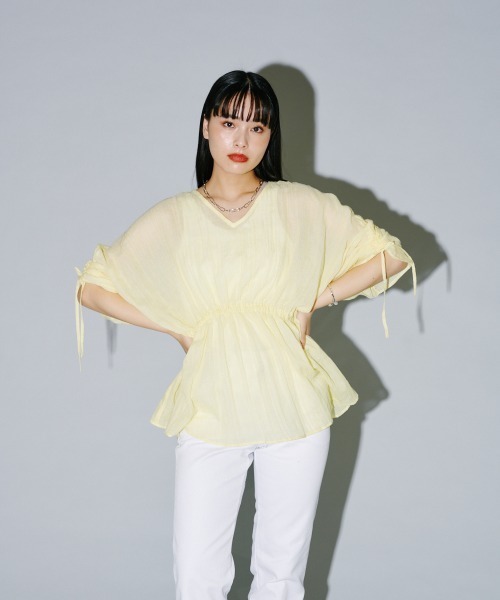 terrace(テラス)の「フラッフィードロストぺプラムブラウス(シャツ/ブラウス・レディース・イエロー/オフホワイト/ブラック・MEDIUM)」の19枚目の写真