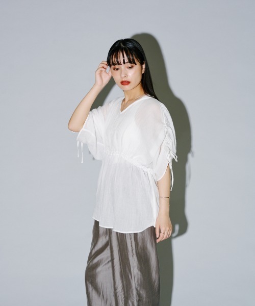 terrace(テラス)の「フラッフィードロストぺプラムブラウス(シャツ/ブラウス・レディース・イエロー/オフホワイト/ブラック・MEDIUM)」の7枚目の写真
