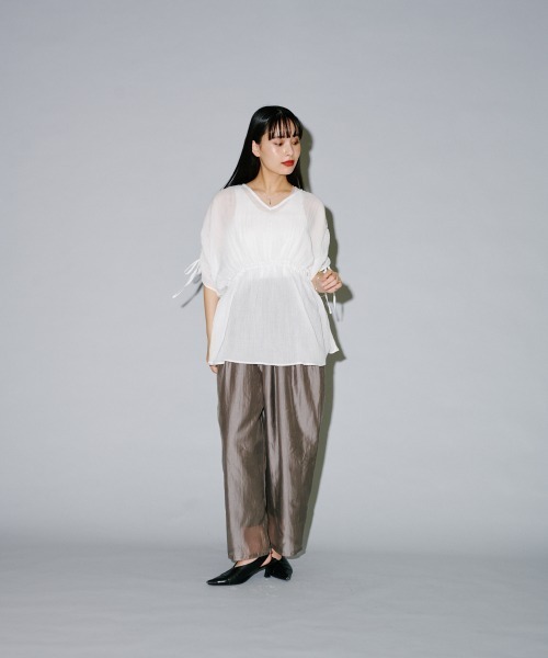 terrace(テラス)の「フラッフィードロストぺプラムブラウス(シャツ/ブラウス・レディース・イエロー/オフホワイト/ブラック・MEDIUM)」の10枚目の写真