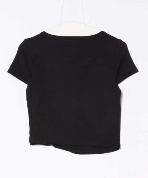 aimoha(アイモハ)の「【aimoha】ショート丈フィットボタンカットソー(Tシャツ/カットソー・レディース・ブラック/ホワイト/ライトグレー・FREE)」の4枚目の写真
