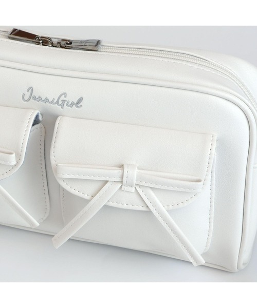 JENNI（ジェニィ）の「ダブルリボンポケットショルダー（ショルダーバッグ・キッズ・オフホワイト/ブラック・F）」の5枚目の写真