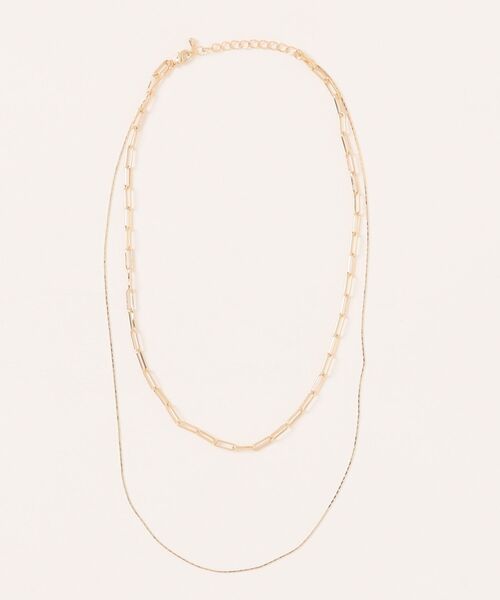 INTERPLANET（インタープラネット）の「デザインチェーン２連ネックレス（ネックレス・レディース・シルバー/ゴールド・フリー）」の2枚目の写真