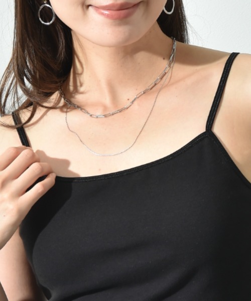 INTERPLANET（インタープラネット）の「デザインチェーン２連ネックレス（ネックレス・レディース・シルバー/ゴールド・フリー）」の5枚目の写真