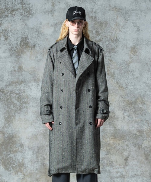 glamb（グラム）の「Big Trench Coat / ビッグトレンチコート（トレンチコート・メンズ・グレー/ブラウン/ブラック・S/M/L）」の2枚目の写真