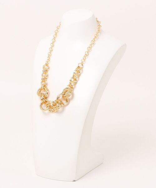 an meets zakka(アンミツザッカ)の「an meets zakka マルチミックスリングボリュームチェーンネックレス(50cm)(ネックレス・レディース・ゴールド/シルバー/ガンメタ・50cm)」の6枚目の写真