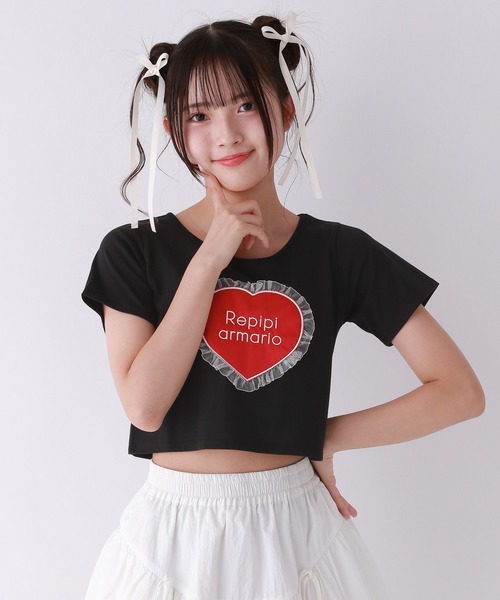 セール】【girly line】ハートフリルTシャツ（Tシャツ