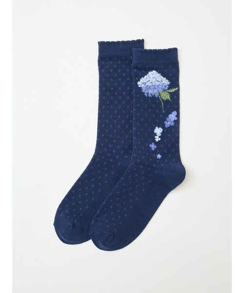 PINK HOUSE（ピンクハウス）の「あじさいモチーフソックス（ソックス/靴下・レディース・アイボリー/ピンク/ミント/ネイビー・フリー）」の4枚目の写真