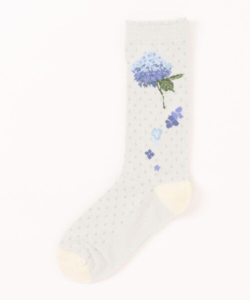 PINK HOUSE（ピンクハウス）の「あじさいモチーフソックス（ソックス/靴下・レディース・アイボリー/ピンク/ミント/ネイビー・フリー）」の6枚目の写真