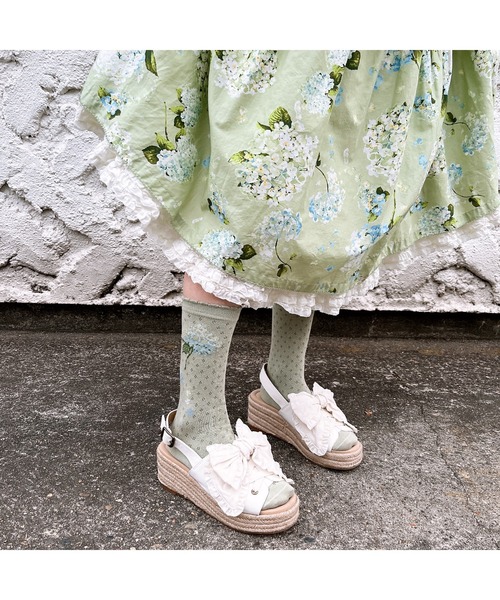 PINK HOUSE（ピンクハウス）の「あじさいモチーフソックス（ソックス/靴下・レディース・アイボリー/ピンク/ミント/ネイビー・フリー）」の12枚目の写真