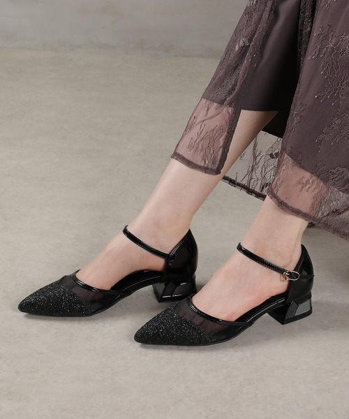 Kana（カナ）の「グリッター×メッシュ デザインヒール パンプス 結婚式 お呼ばれ オケージョン（パンプス・レディース・シルバー/ブラック/ベージュ・23/24/24.5/23.5/22.5）」の22枚目の写真