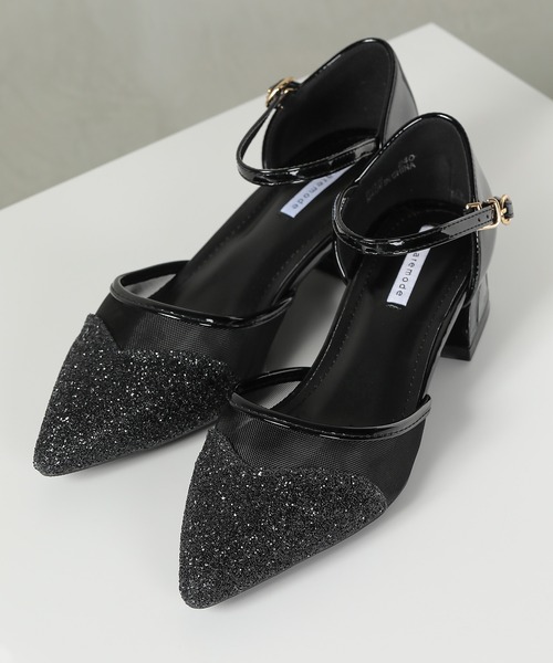 Kana（カナ）の「グリッター×メッシュ デザインヒール パンプス 結婚式 お呼ばれ オケージョン（パンプス・レディース・シルバー/ブラック/ベージュ・23/24/24.5/23.5/22.5）」の5枚目の写真