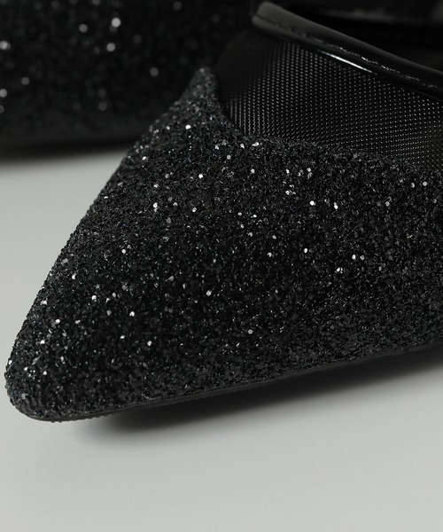 Kana（カナ）の「グリッター×メッシュ デザインヒール パンプス 結婚式 お呼ばれ オケージョン（パンプス・レディース・シルバー/ブラック/ベージュ・23/24/24.5/23.5/22.5）」の4枚目の写真
