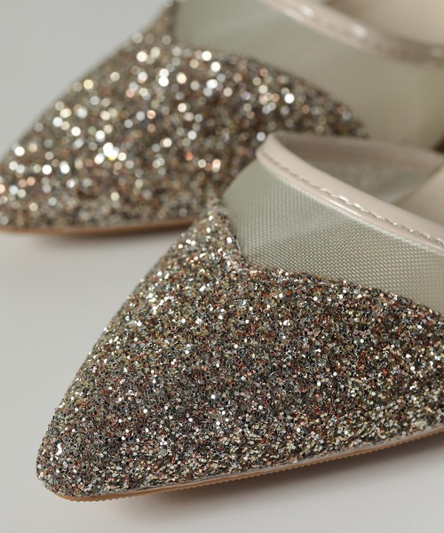 Kana（カナ）の「グリッター×メッシュ デザインヒール パンプス 結婚式 お呼ばれ オケージョン（パンプス・レディース・シルバー/ブラック/ベージュ・23/24/24.5/23.5/22.5）」の11枚目の写真