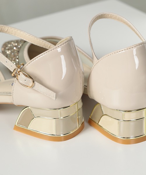 Kana（カナ）の「グリッター×メッシュ デザインヒール パンプス 結婚式 お呼ばれ オケージョン（パンプス・レディース・シルバー/ブラック/ベージュ・23/24/24.5/23.5/22.5）」の13枚目の写真