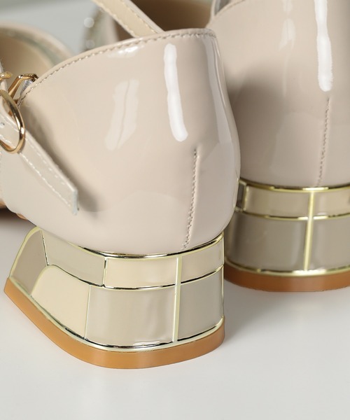 Kana（カナ）の「グリッター×メッシュ デザインヒール パンプス 結婚式 お呼ばれ オケージョン（パンプス・レディース・シルバー/ブラック/ベージュ・23/24/24.5/23.5/22.5）」の14枚目の写真