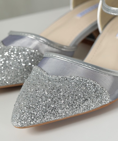 Kana（カナ）の「グリッター×メッシュ デザインヒール パンプス 結婚式 お呼ばれ オケージョン（パンプス・レディース・シルバー/ブラック/ベージュ・23/24/24.5/23.5/22.5）」の16枚目の写真