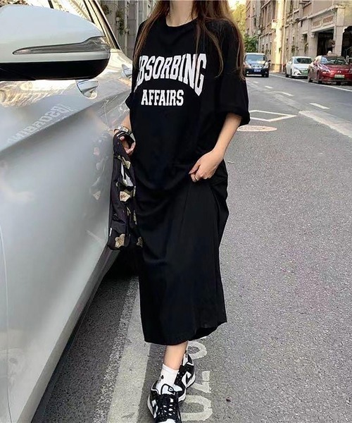 NinaetLina(ニナエリナ)の「Tシャツワンピース(ワンピース・レディース・ブラック/ホワイト/ピンク・FREE)」の4枚目の写真