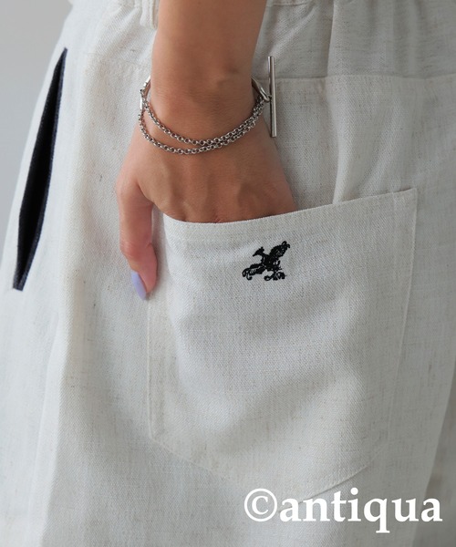 antiqua（アンティカ）の「鳳凰刺繍テーパードパンツ（その他パンツ・レディース・ブラック系その他/ホワイト系その他・MEDIUM/LARGE）」の3枚目の写真