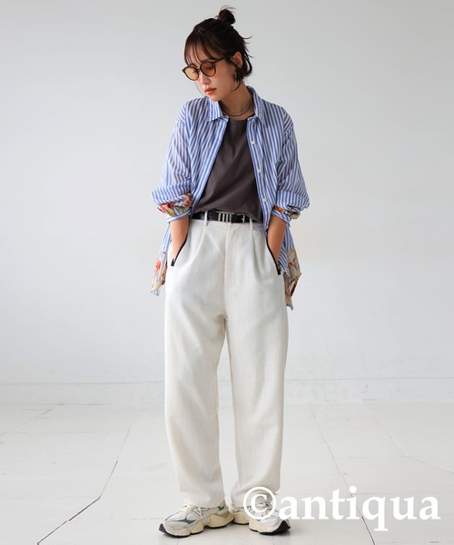 antiqua（アンティカ）の「鳳凰刺繍テーパードパンツ（その他パンツ・レディース・ブラック系その他/ホワイト系その他・MEDIUM/LARGE）」の5枚目の写真