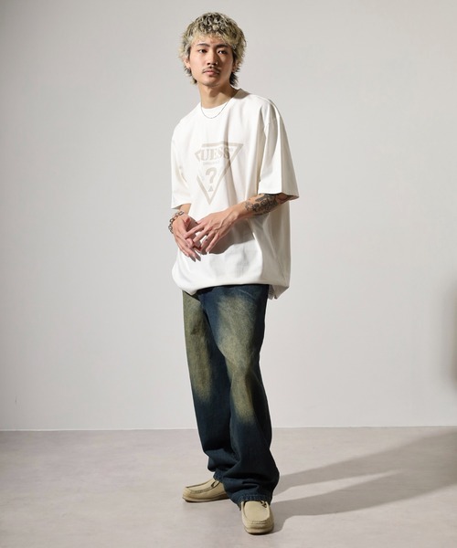 Guess(ゲス)の「GUESS GO VINTAGE TRIANGLE TEE Tシャツ(Tシャツ/カットソー・メンズ・ホワイト/スミクロ・M/XL/L)」の10枚目の写真
