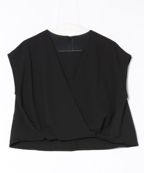 Jines(ジネス)の「フレンチスリーブ カシュクールブラウス(シャツ/ブラウス・レディース・ブラック/ホワイト・38)」の4枚目の写真